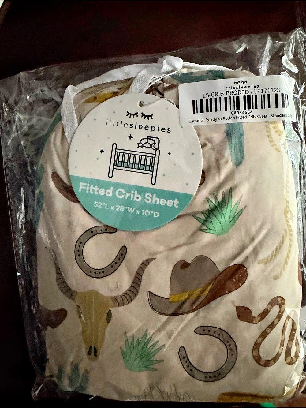 Littlesleepies Caramel Ready to Rodeo Fitted Crib Sheet Western Fitted Crib